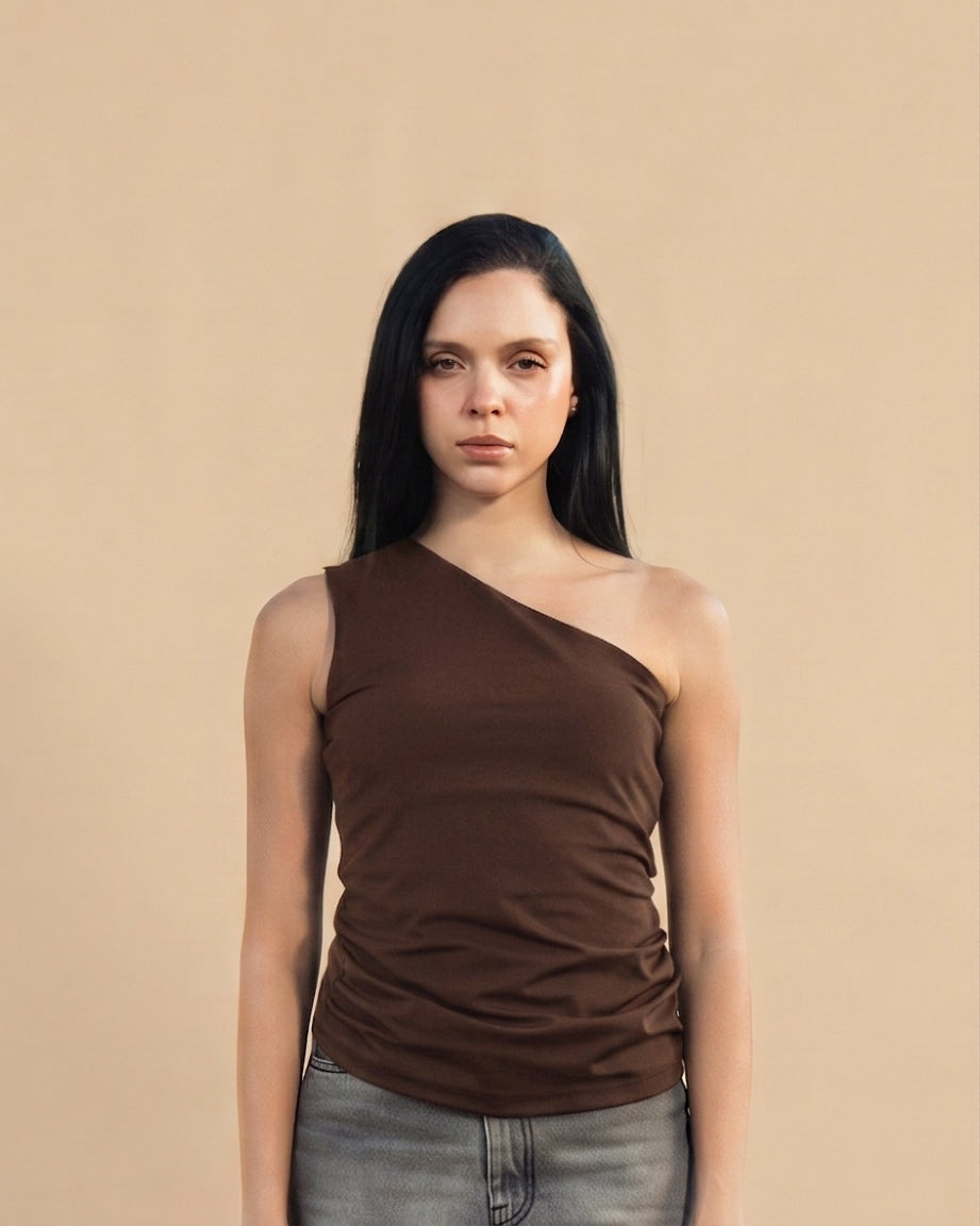 One-Shoulder Legging-Fabric Cotton Crop Top