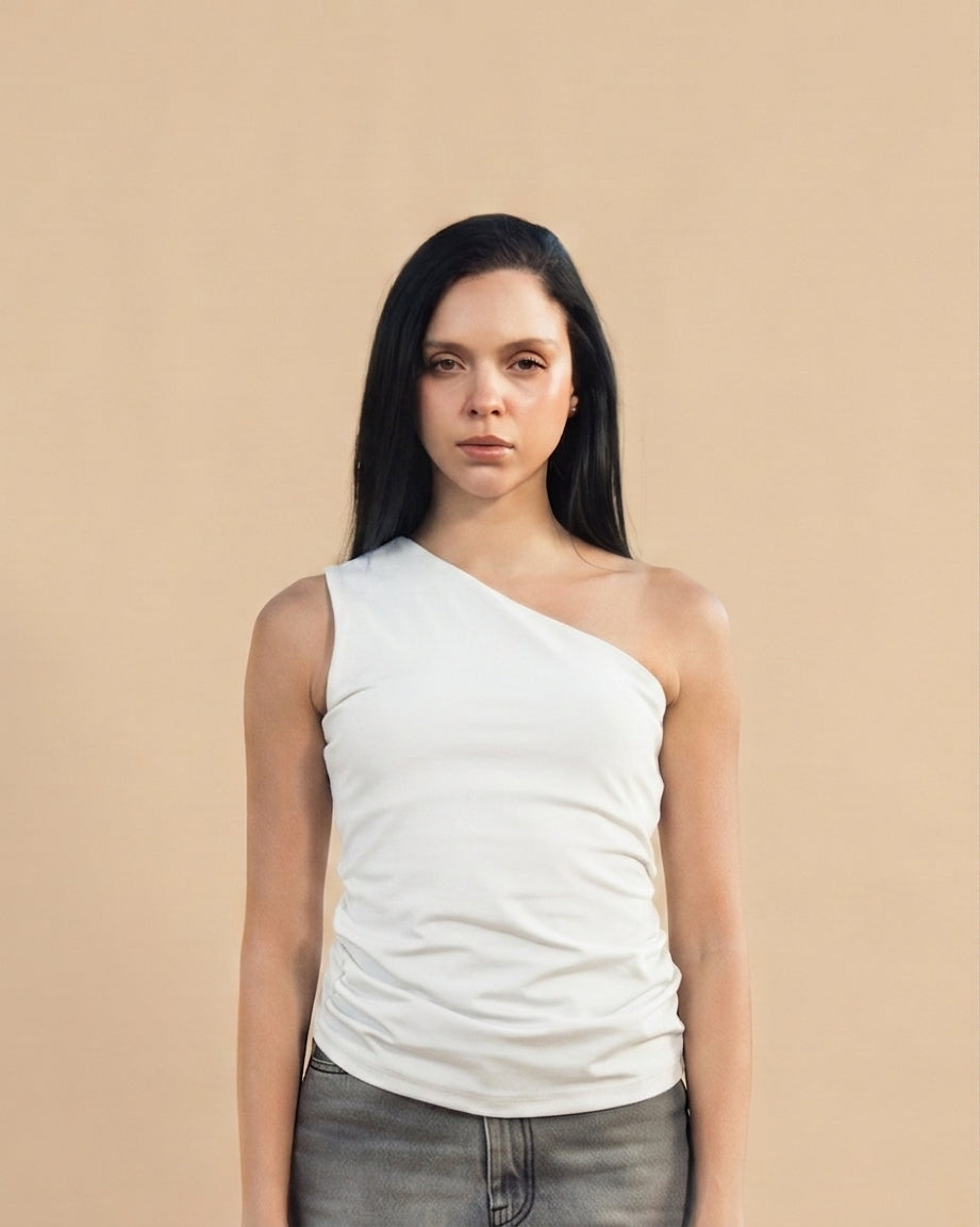 One-Shoulder Legging-Fabric Cotton Crop Top