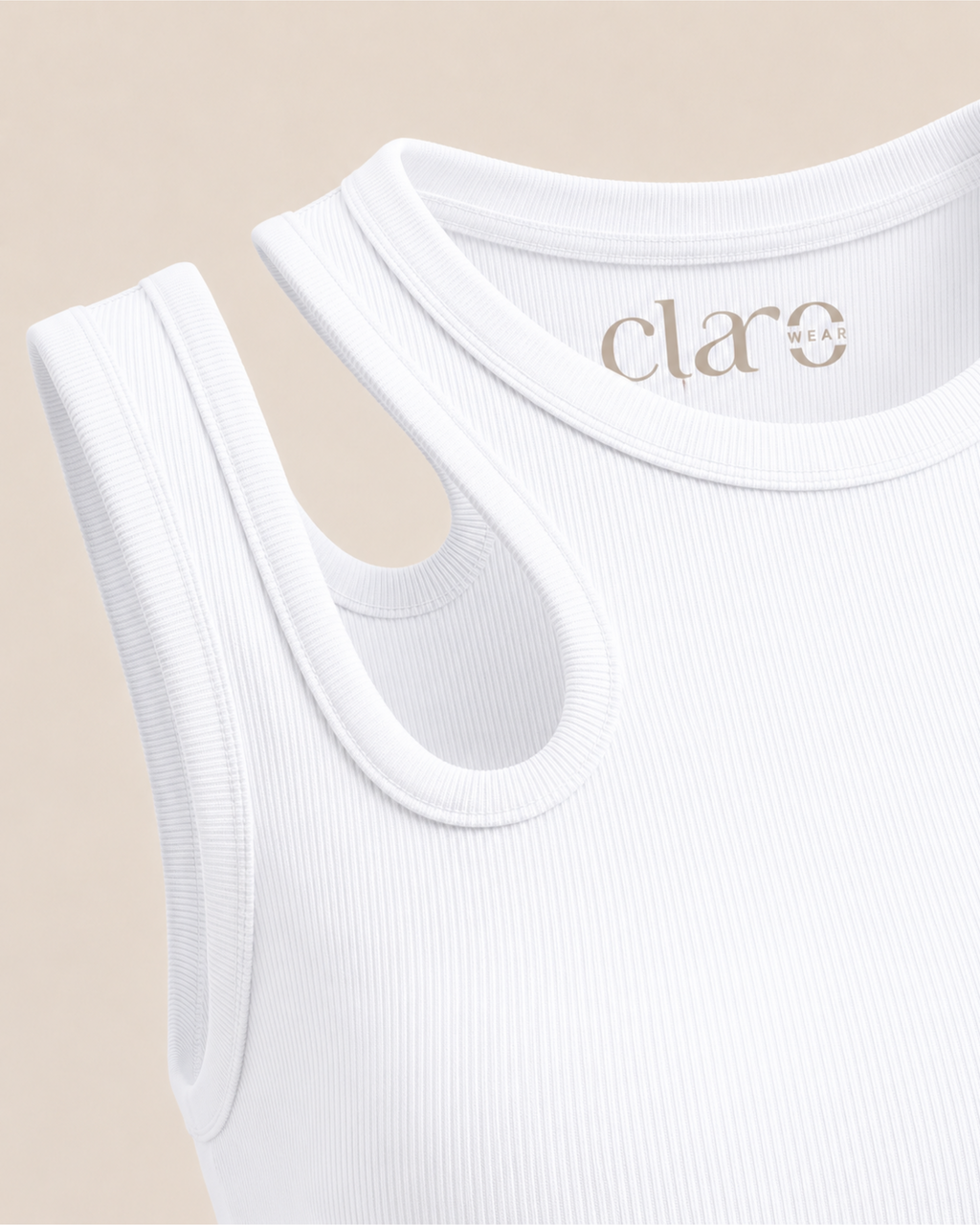 SOLA Cut-Out Shoulder Tank - Cotton Rib Lycra