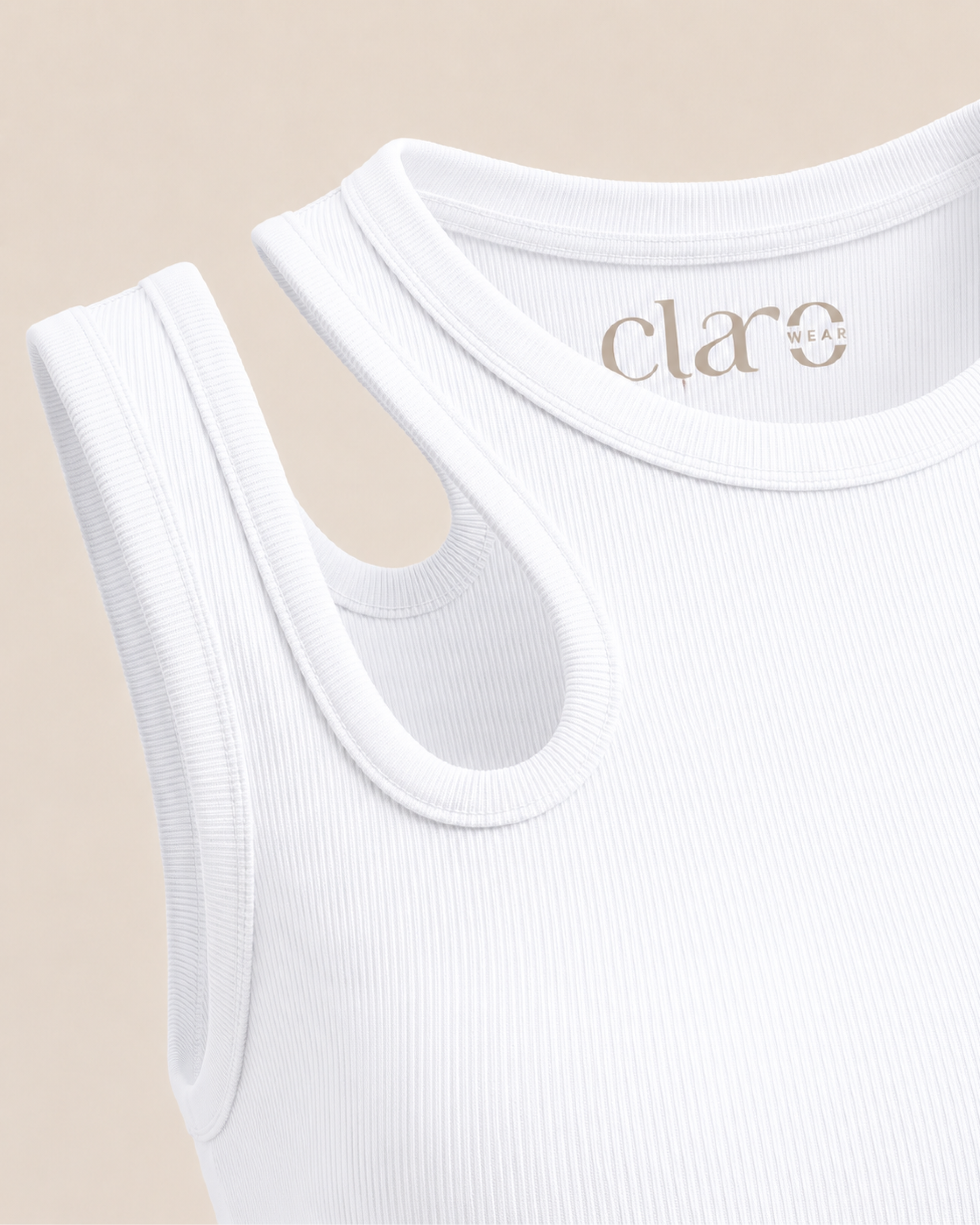 SOLA Cut-Out Shoulder Tank - Cotton Rib Lycra