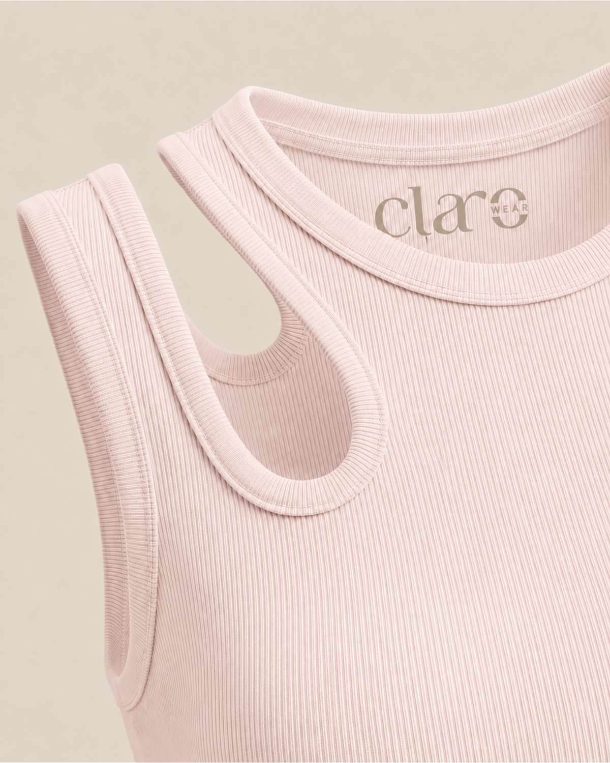 SOLA Cut-Out Shoulder Tank - Cotton Rib Lycra