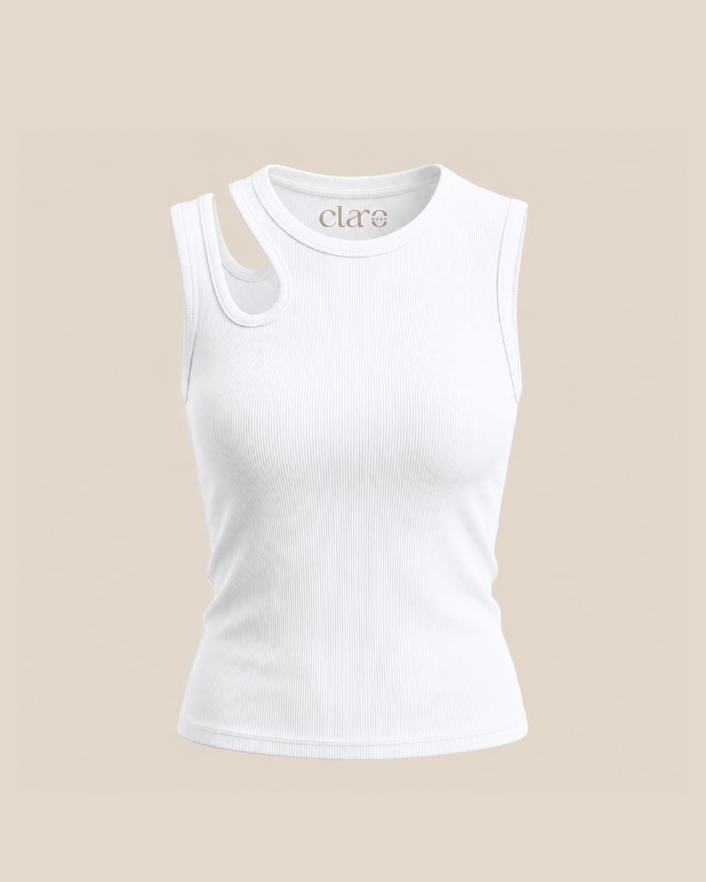 SOLA Cut-Out Shoulder Tank - Cotton Rib Lycra