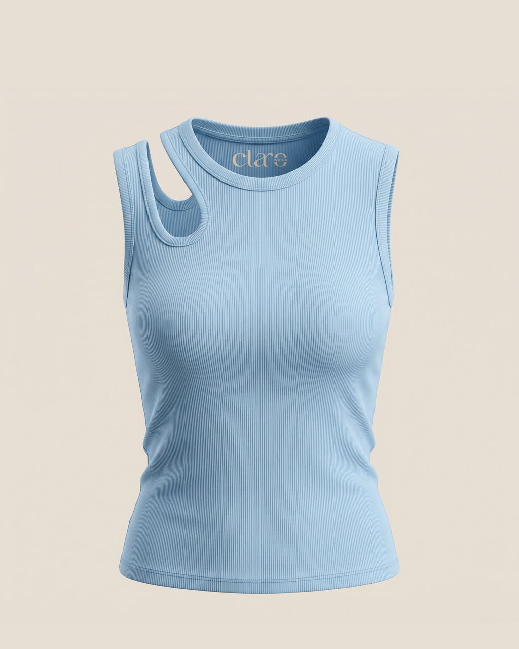 SOLA Cut-Out Shoulder Tank - Cotton Rib Lycra