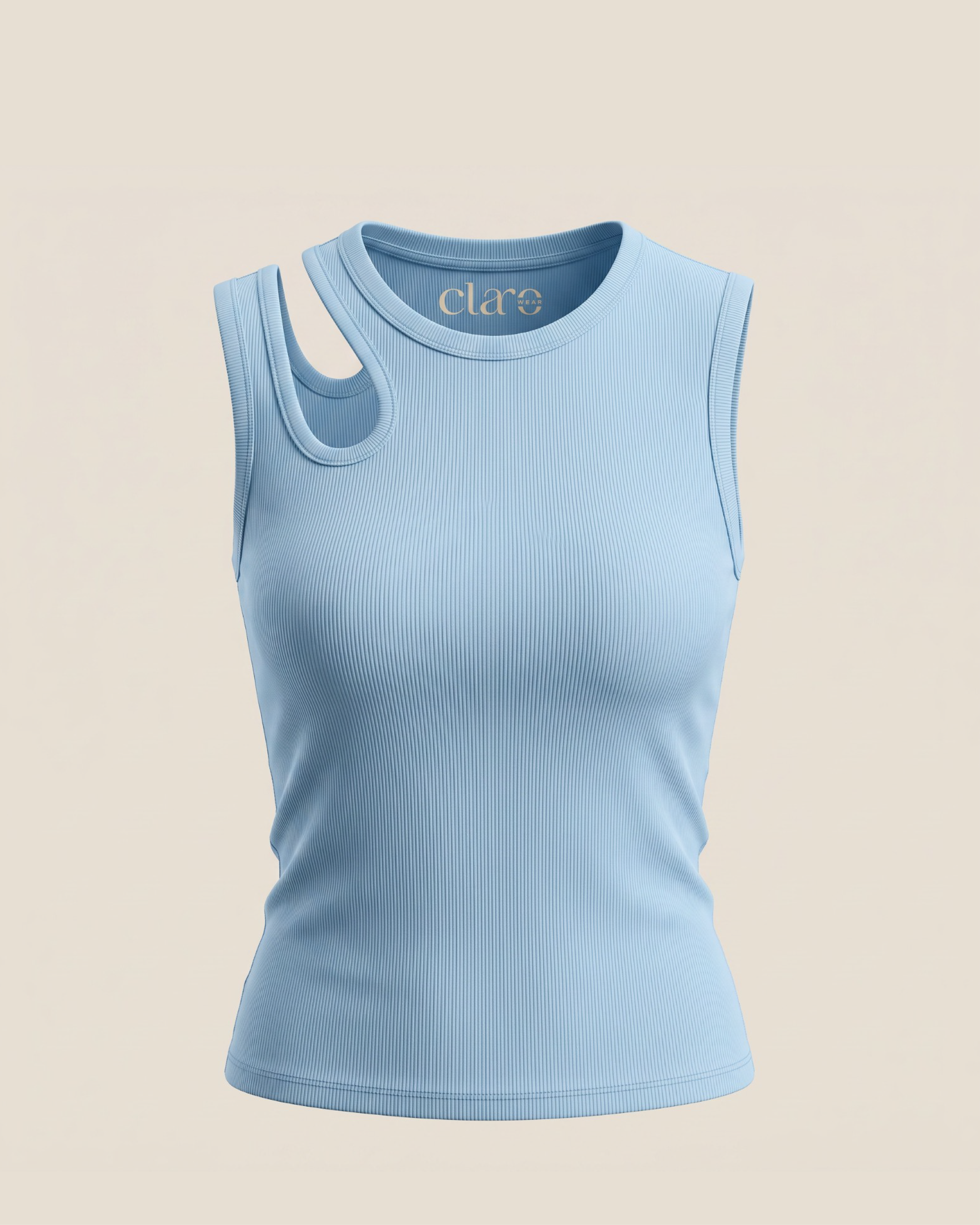 SOLA Cut-Out Shoulder Tank - Cotton Rib Lycra