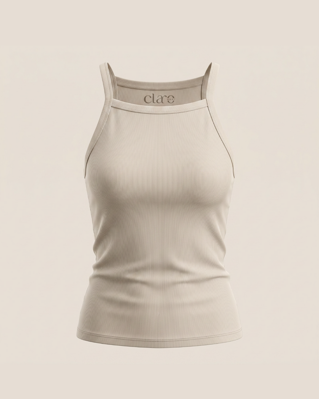 SOLA Essential Rib Tank - High Neck Cotton Rib Lycra
