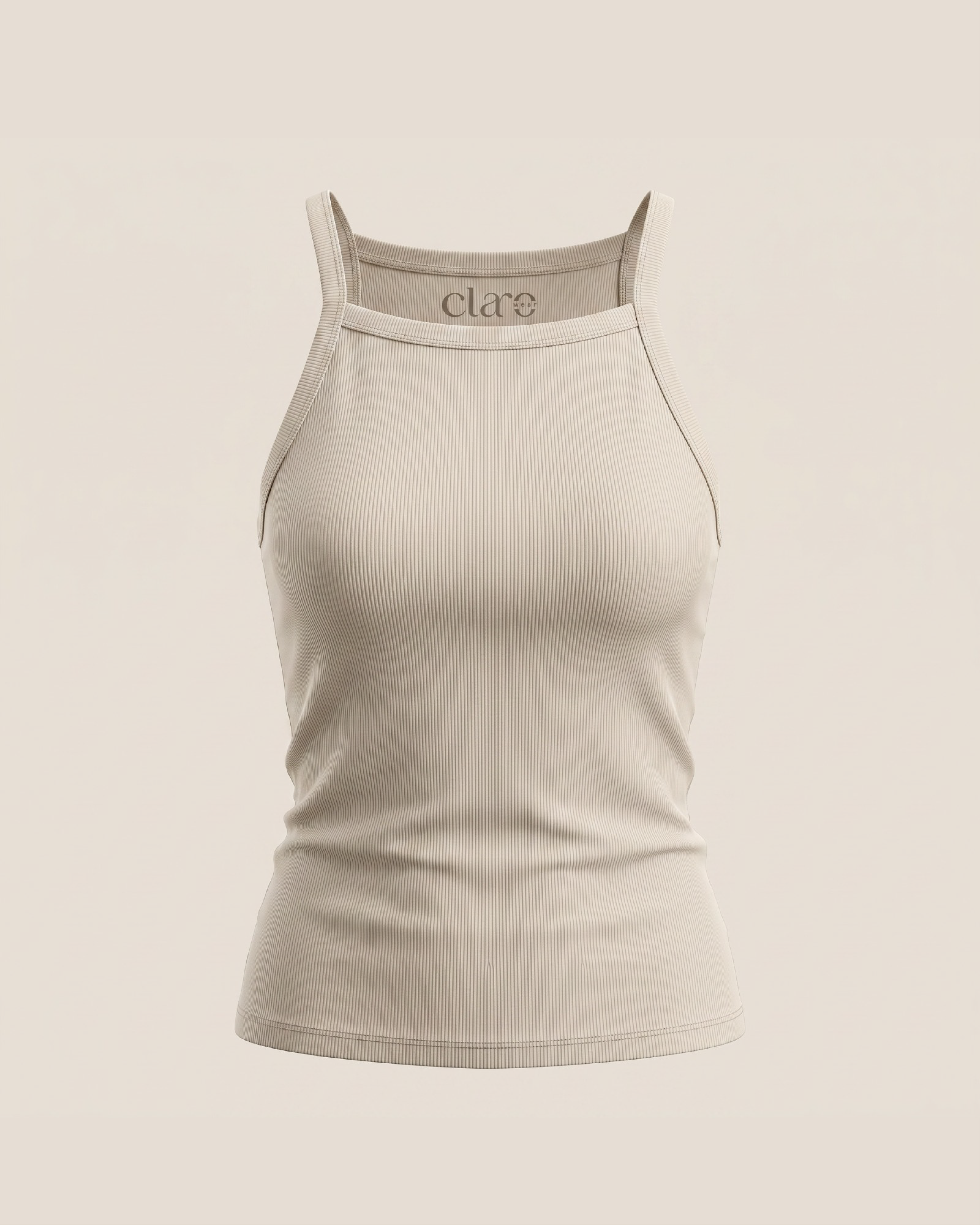 SOLA Essential Rib Tank - High Neck Cotton Rib Lycra