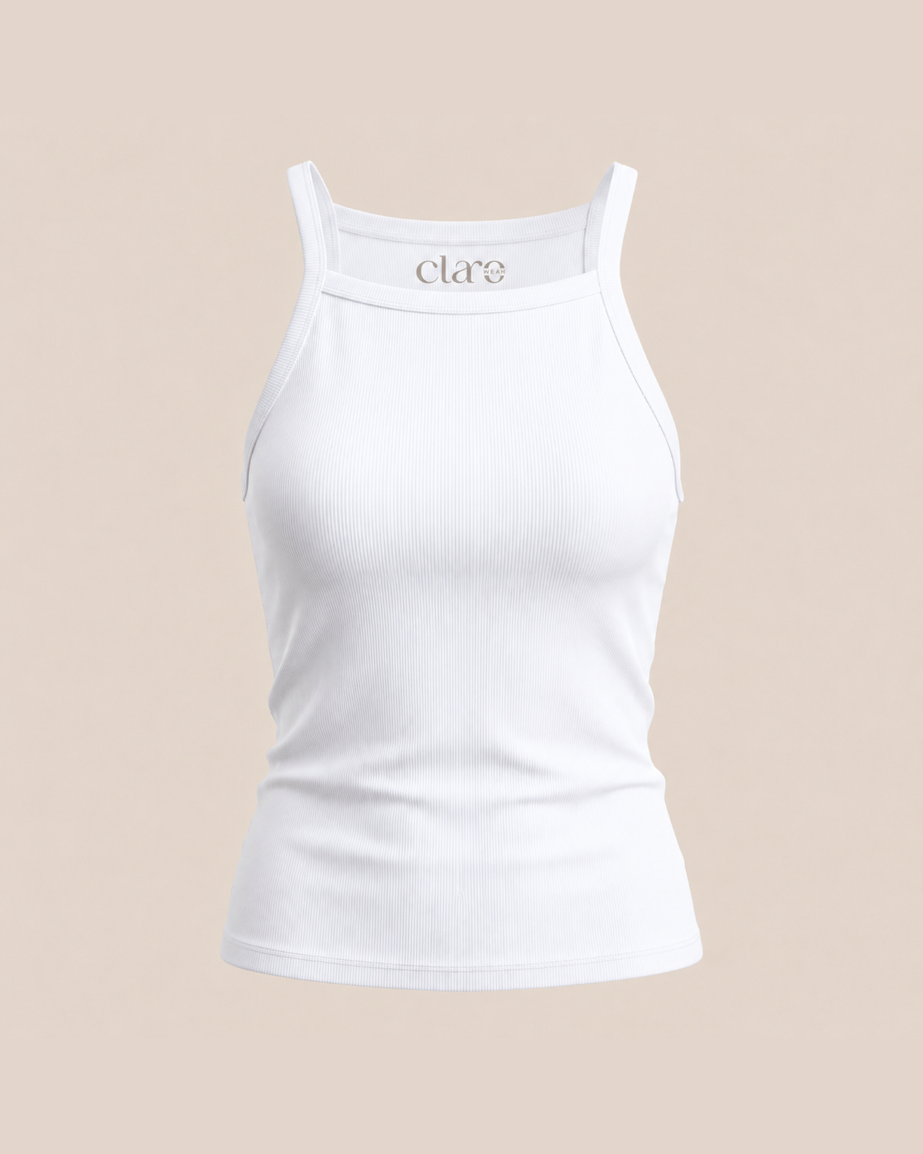 SOLA Essential Rib Tank - High Neck Cotton Rib Lycra