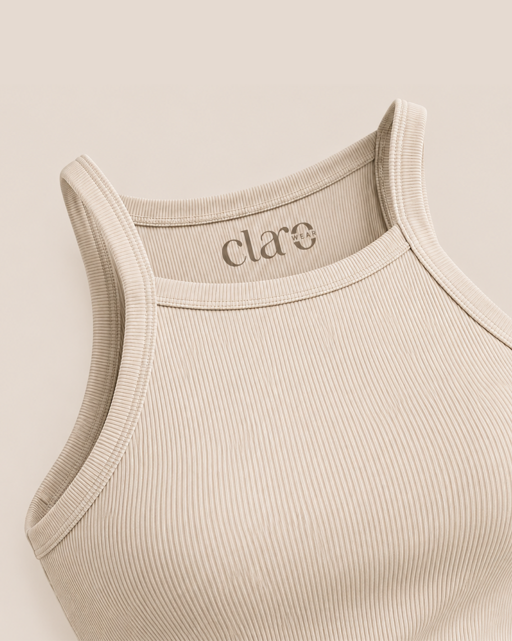 SOLA Essential Rib Tank - High Neck Cotton Rib Lycra