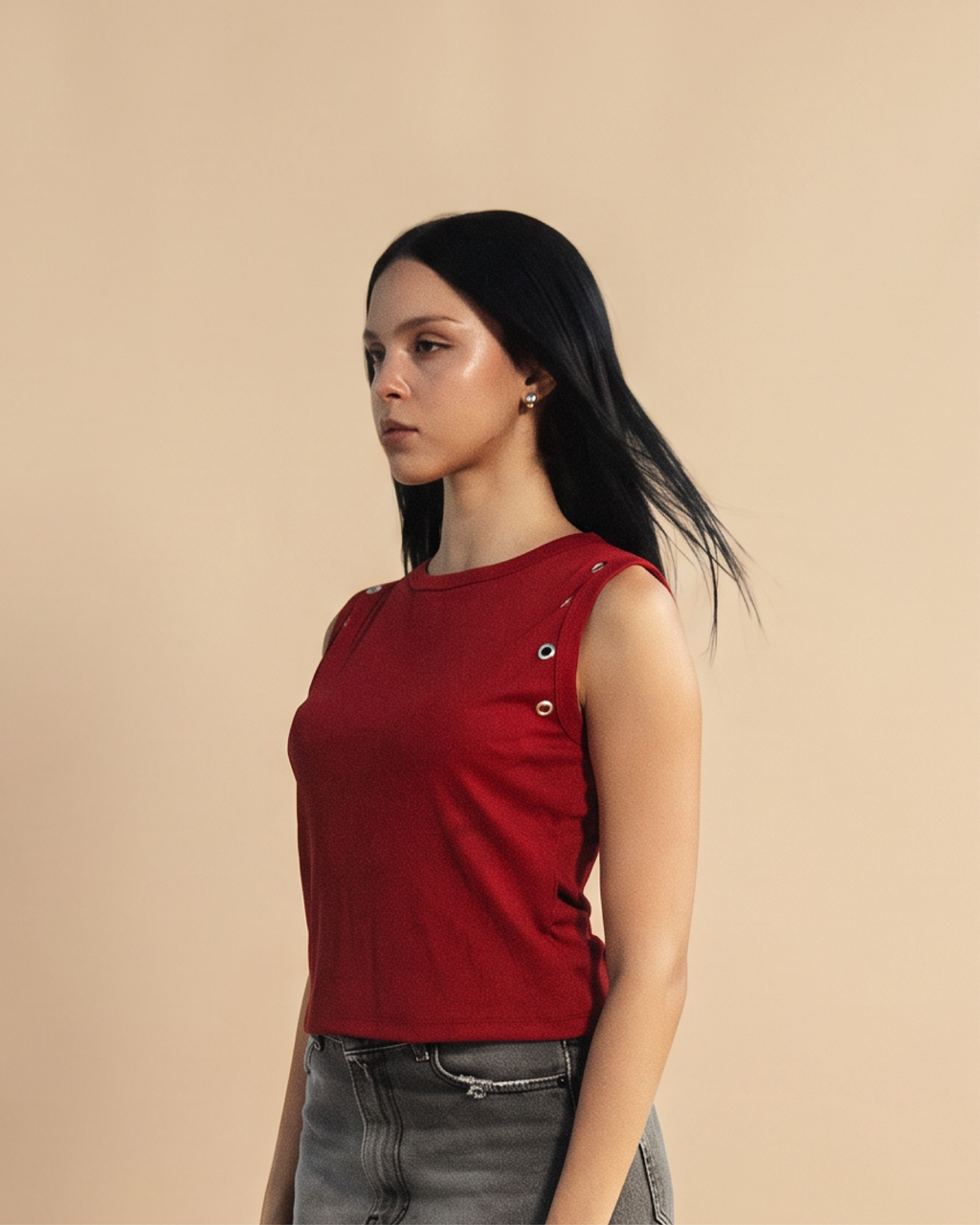 SOLA Eyelet Snap Tank - Cotton Rib Lycra