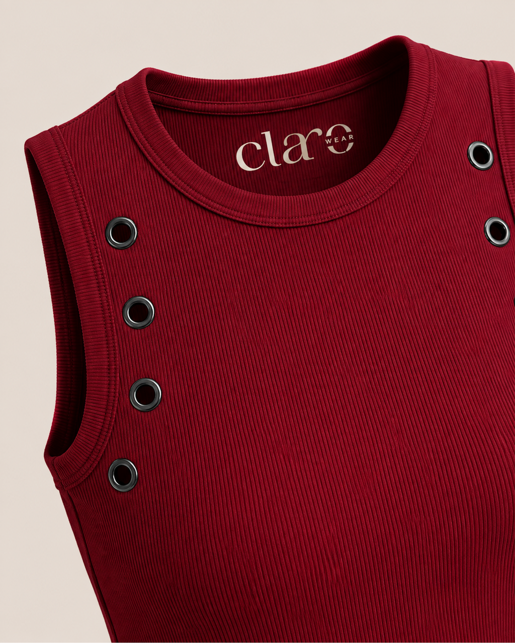 SOLA Eyelet Snap Tank - Cotton Rib Lycra