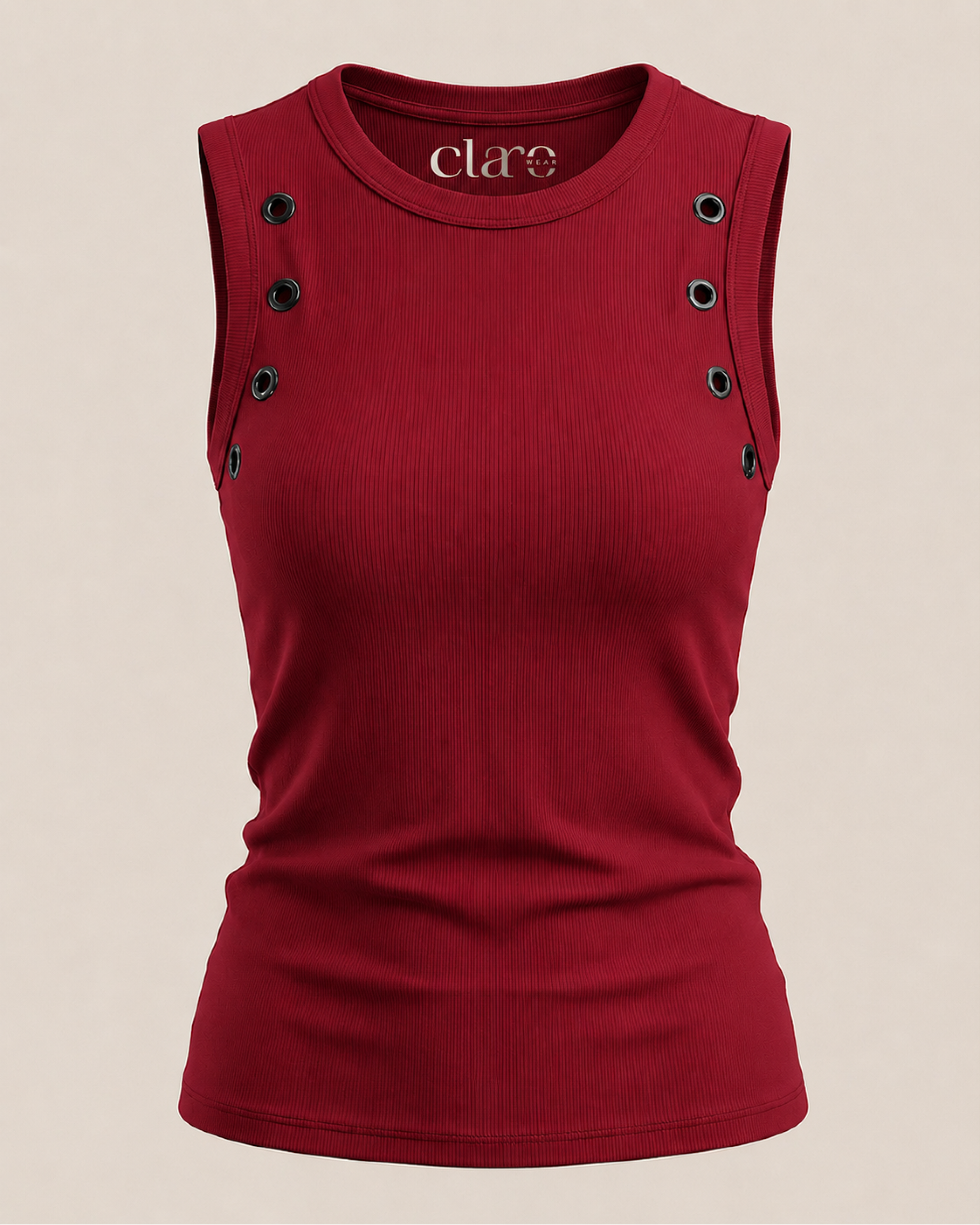 SOLA Eyelet Snap Tank - Cotton Rib Lycra