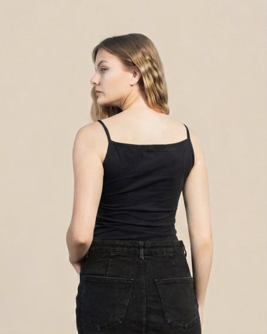 SOLA Zip-Front Cami Top - Cotton Single Lycra