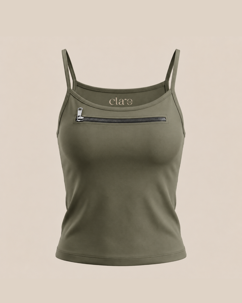 SOLA Zip-Front Cami Top - Cotton Single Lycra