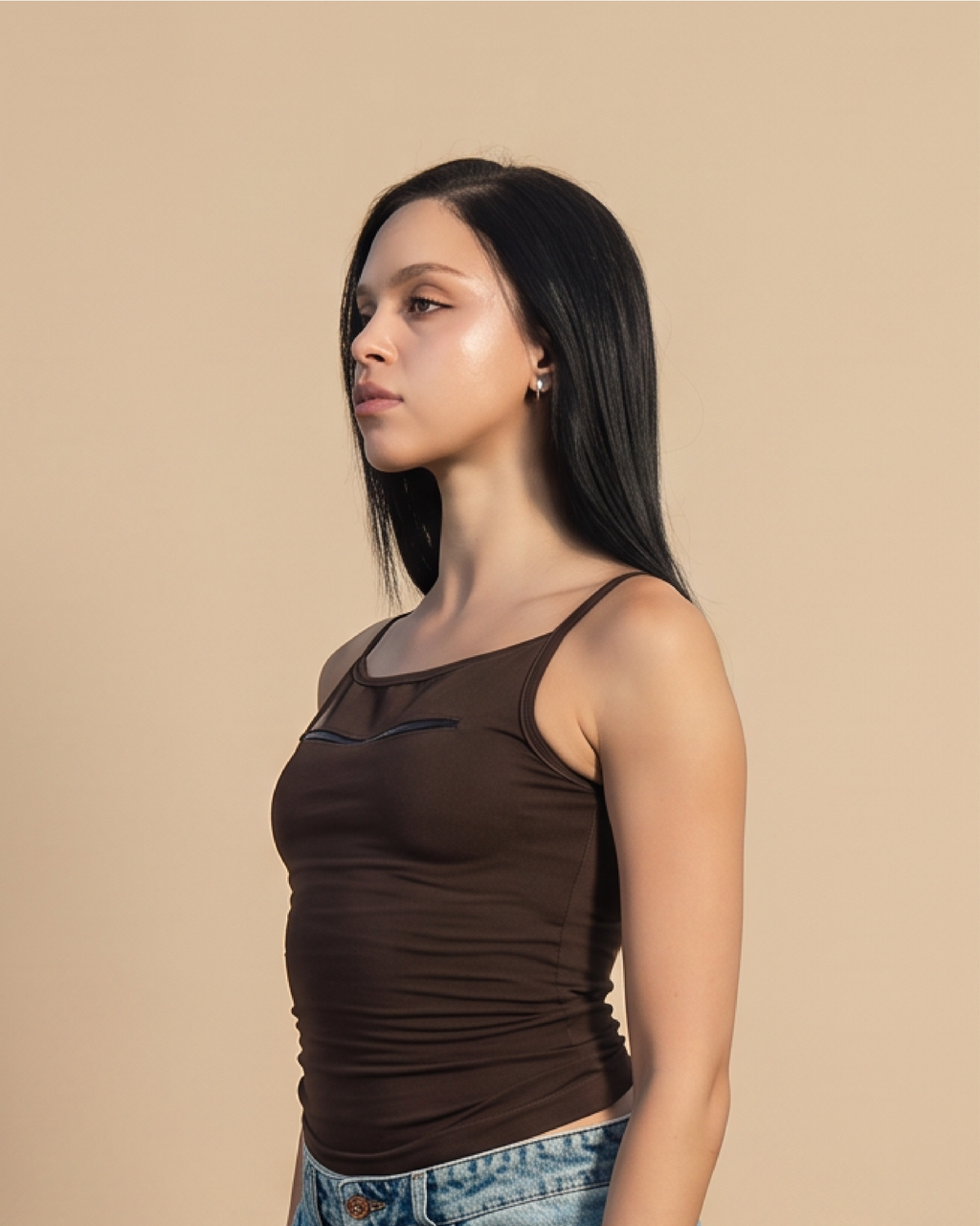 SOLA Zip-Front Cami Top - Cotton Single Lycra