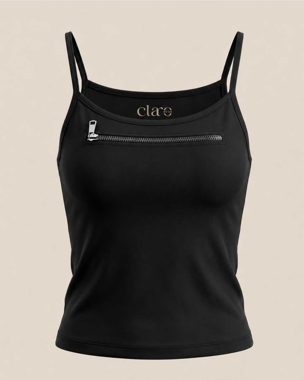 SOLA Zip-Front Cami Top - Cotton Single Lycra