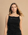 SOLA Zip-Front Cami Top - Cotton Single Lycra
